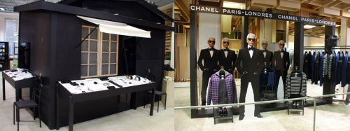 The Chanel pop-up boutique installed in DSM came complete with Karl Lagerfield cut-outs and an Eiffel Tower scene assembled on the roof outside Rose Bakery